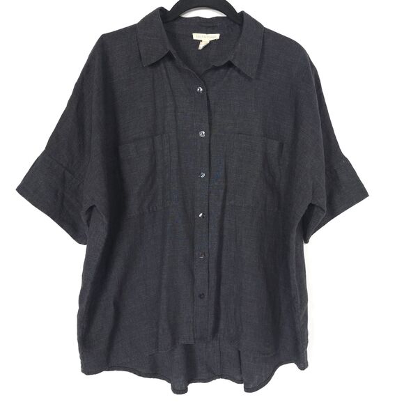 Eileen Fisher Tops - EILEEN FISHER Women's Top Blouse SMALL 100% Organic Linen Dark Blue Shirt S16LOL